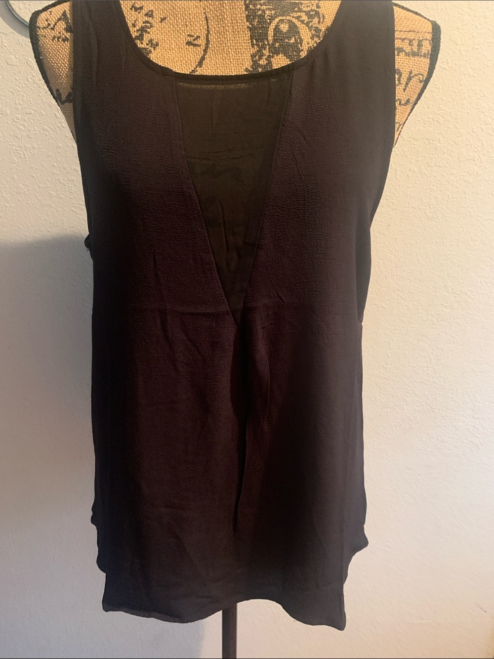 Haute Monde Black Sleeveless V-Neck Tank Top